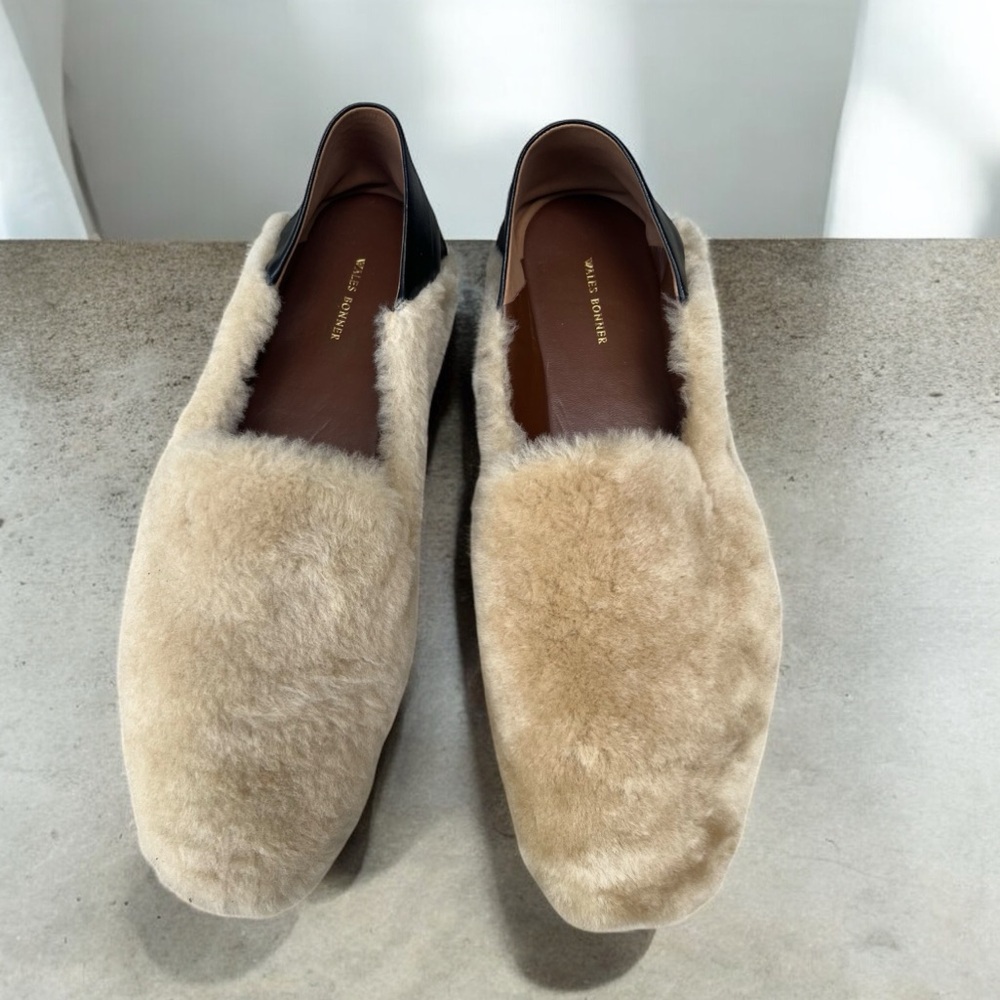 Wales Bonner Beige & Black Symphony Loafers Men's 43/9.5US